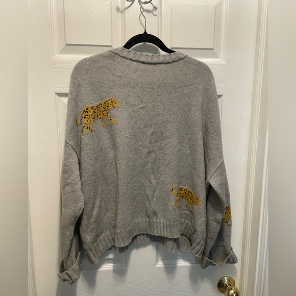 Rails Gray Crewneck Jungle Cat Perci Sweater - Picture 8 of 8